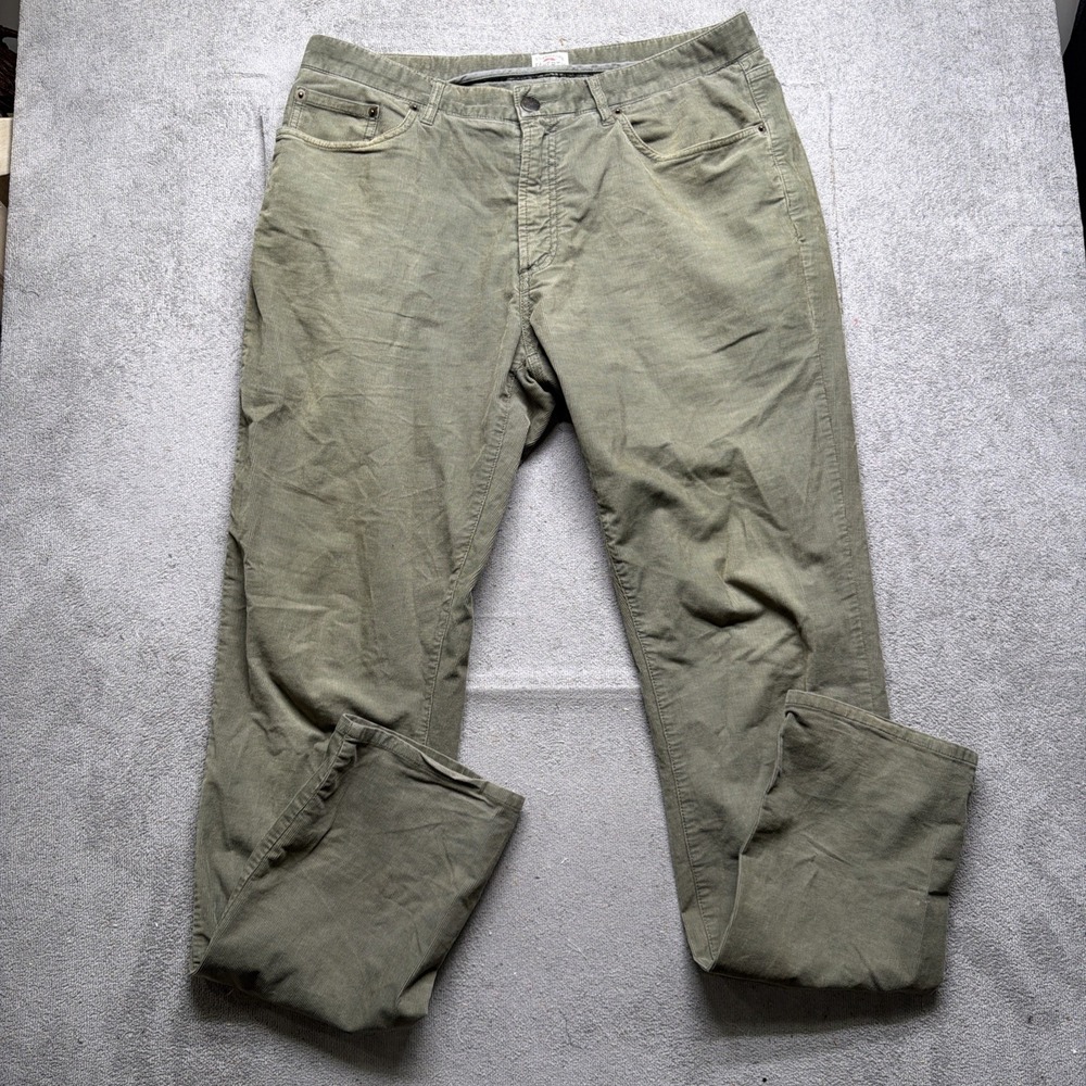 Faherty Men's Corduroy Pants‎ Green Casual Stretch Five Pocket Size 33